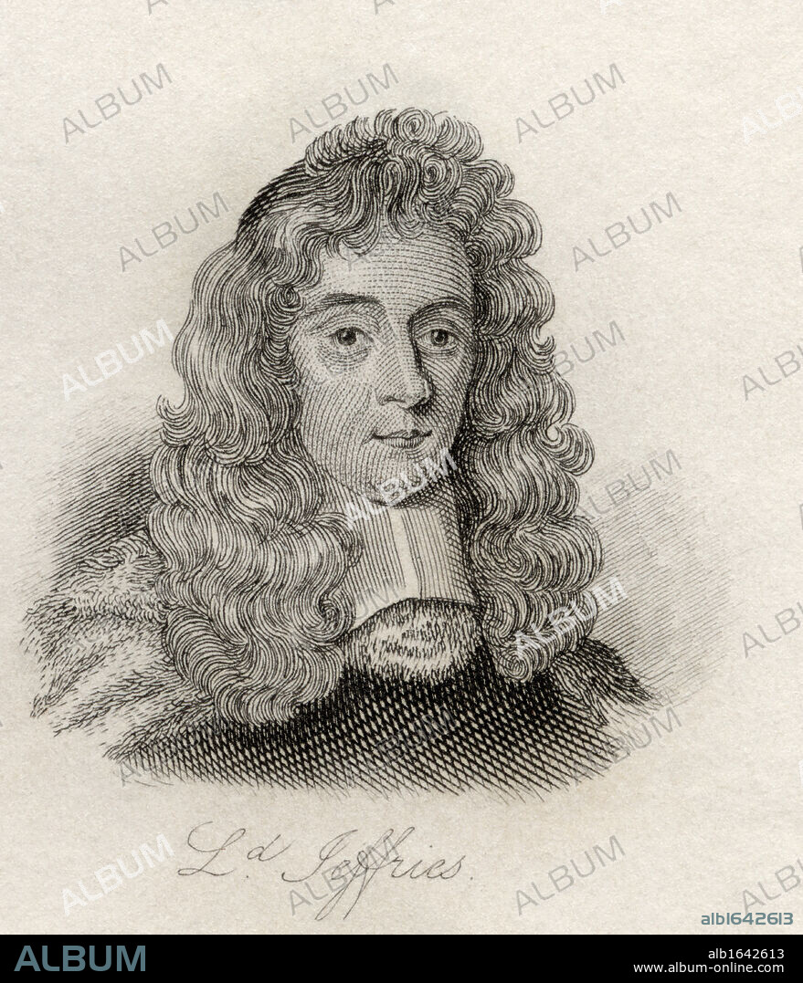 George Jeffreys, 1st Baron of Wem, aka Judge Jeffries, 1648 - 1689. English judge notorious for his cruelty and corruption. Lord Chancellor and Lord Chief Justice of England. From the book Crabb's Historical Dictionary published 1825.