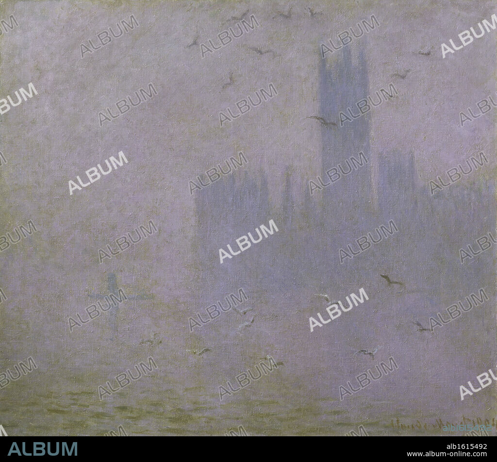 Seagulls (The River Thames & Houses of Parliament, London)  1904  Claude Monet (1840-1926 French)  Oil on canvas  Pushkin State Museum, Moscow, Russia.