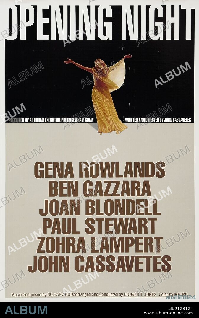 Poster de NOCHE DE ESTRENO, 1977 (OPENING NIGHT), dirigida por JOHN CASSAVETES. Copyright FACES.