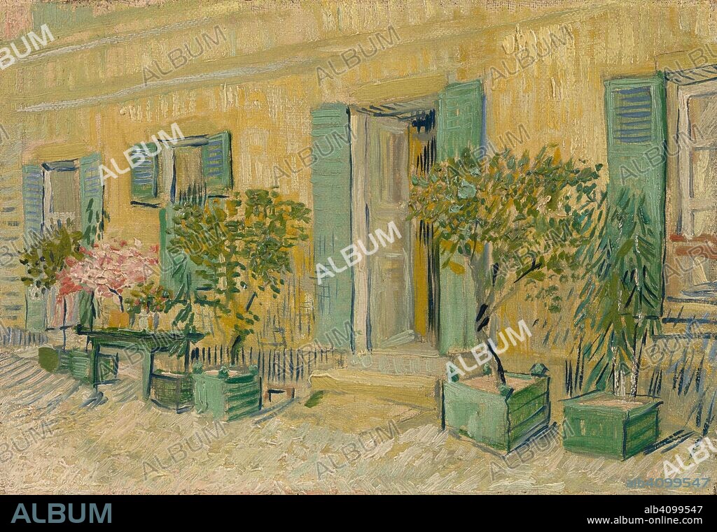 VINCENT VAN GOGH. Exterior of a Restaurant in Asnières. Paris. Dimensions: 18.8 cm x 27.0 cm, 29.4 cm x 37.6 cm.