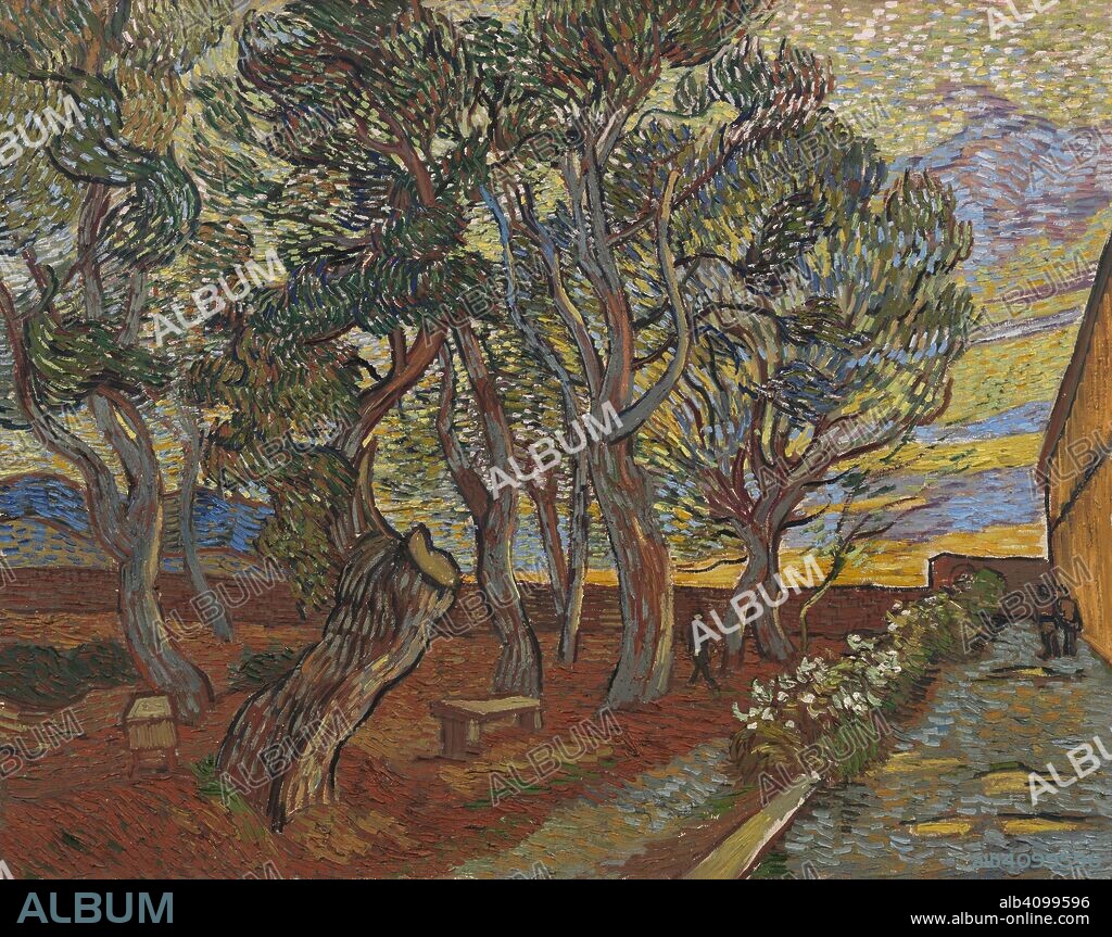 VINCENT VAN GOGH. Garden of the Asylum. Date: December 1889, Saint-Rémy-de-Provence. Dimensions: 72.0 cm x 91.0 cm, 90.7 cm x 109.7 cm.