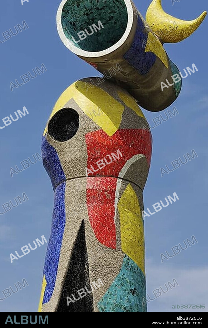 Dona i Ocell, Woman and Bird, statue by Joan Miró, Parc de Joan Miró, Barcelona, Catalonia, Spain