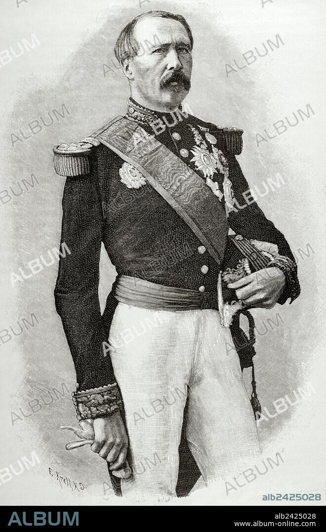 Patrice de MacMahon, Duke of Magenta (1808-1893). French general and politician with the distinction Marshal of France. First president of the Third Republic (1875-1879). Engraving. Historia Universal, 1885.