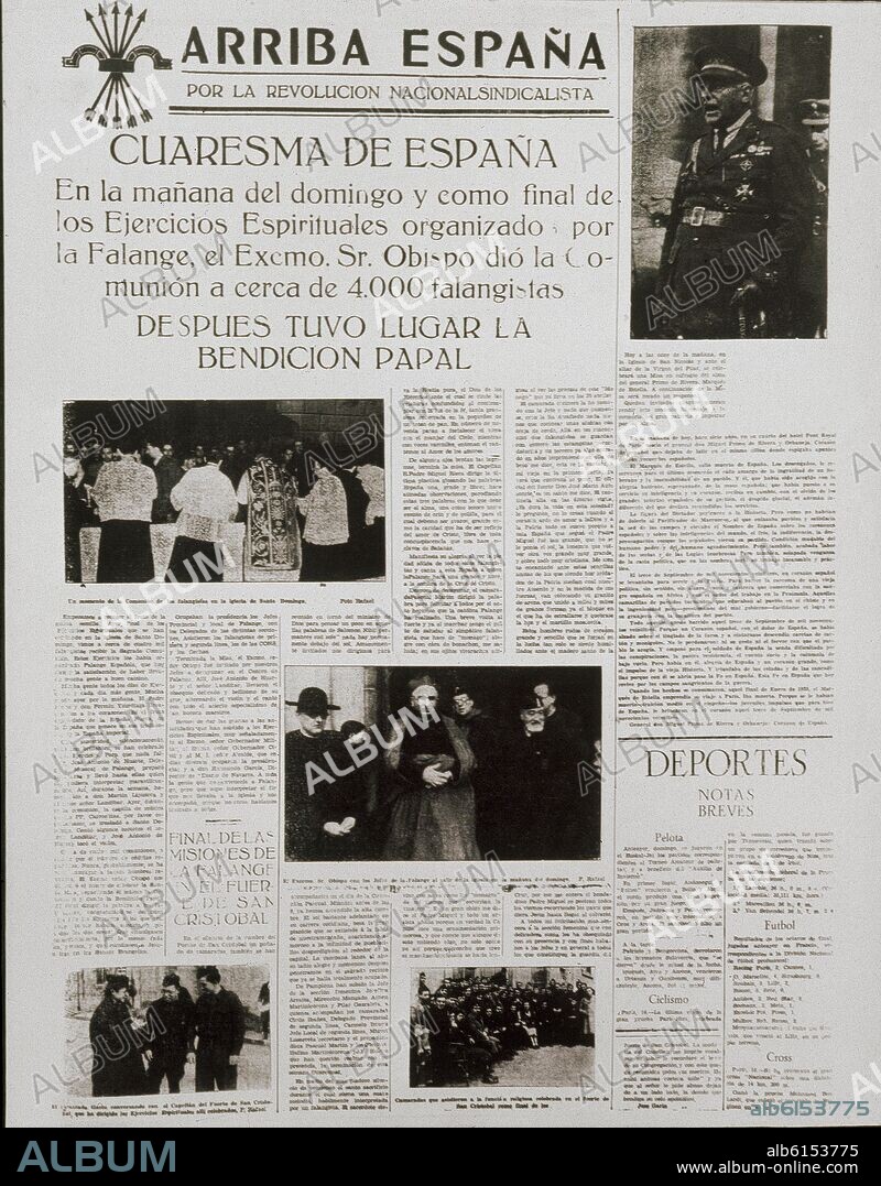 PERIODICO ARRIBA ESPAÑA DE PAMPLONA 1937.