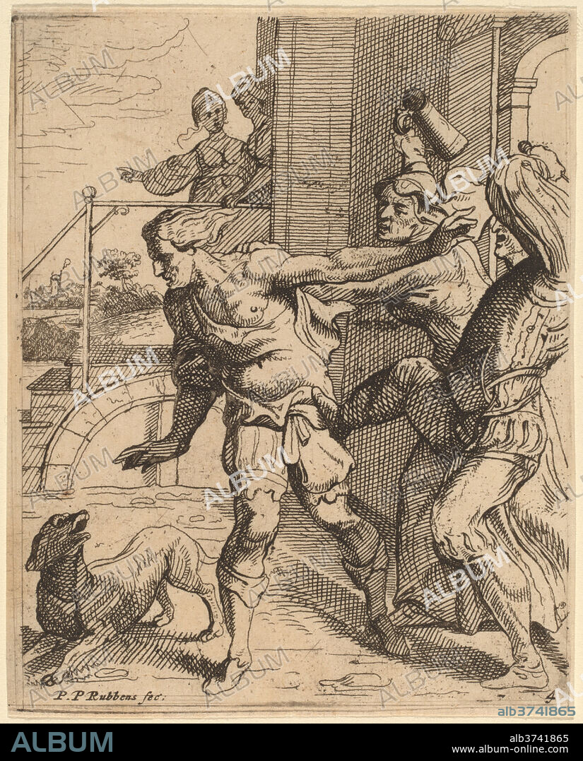 THEODOOR VAN THULDEN AFTER SIR PETER PAUL RUBENS. The Prodigal Son Driven from the Tavern. Medium: etching.