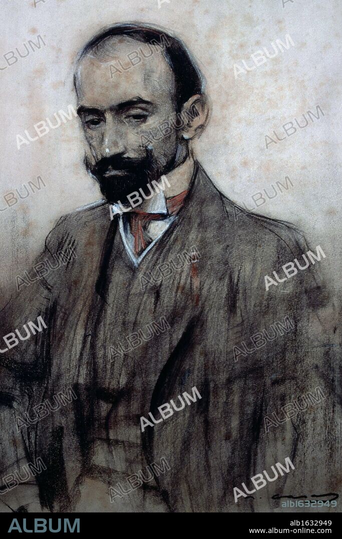 BENAVENTE, JACINTO. ESCRITOR ESPAÑOL . MADRID 1866 - 1954. DIBUJO DE RAMON CASAS. MUSEO ARTE MODERNO . BARCELONA. SFGP / © KORPA.