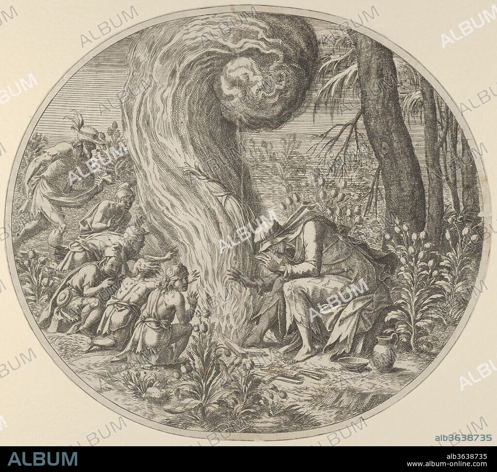 AFTER LUCA PENNI and LEON DAVENT. Sloth. Artist: After Luca Penni (Italian, Florence 1500/1504-1557 Paris); Léon Davent (French, active 1540-56). Dimensions: Sheet (trimmed/oval): 10 9/16 × 11 3/4 in. (26.8 × 29.8 cm). Series/Portfolio: Capital Sins. Date: ca. 1550-55.