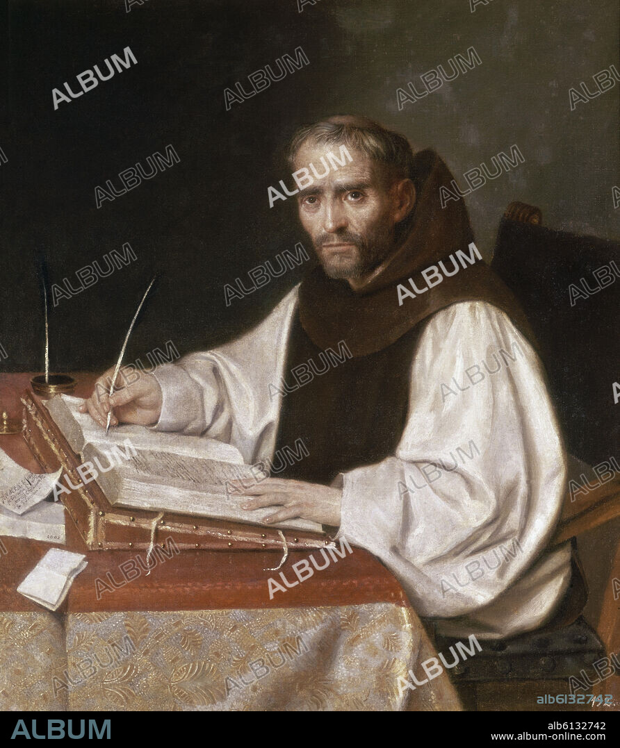BARTOLOMEO CARDUCCI (attributed). FRIAR JOSE DE SIGÜENZA PRIOR OF THE CONVENT OF SAN LORENZO - 1602 - 130X117,5 CM - O/L.