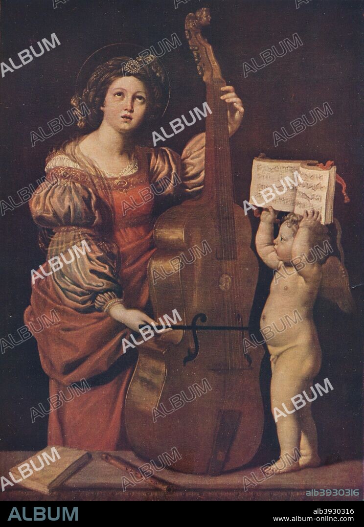 'Saint Cecilia with an angel holding a musical score', 1617-1618. Painting housed at the Louvre, Paris. From A History of Painting, Volume III by Haldane MacFall. [T. C. and E. C. Jack, London & Edinburgh, 1911].