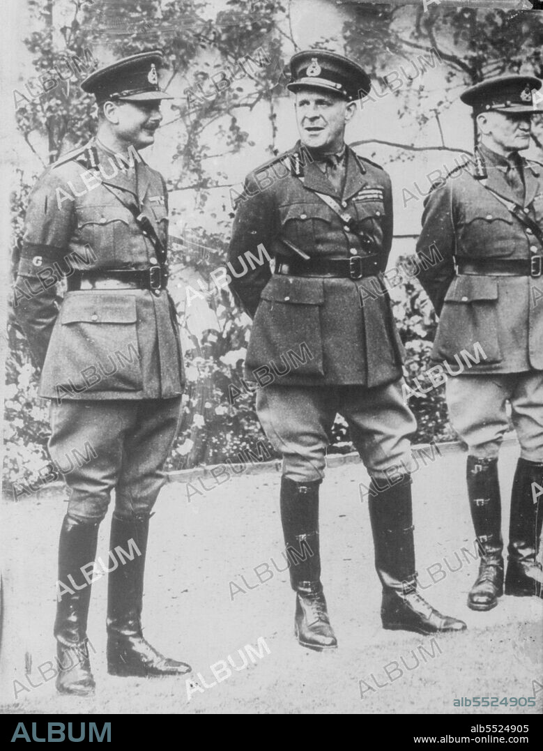 Duke of Gloucester, Britain's Chief Liaison Officer, With Commander,With Commander-In-chief - Major-General the Duke of Gloucester (left), Chief Liaison officer, with General Lord Gort (centre), Commander-in-chief of the British Expeditionary Force. September 28, 1939.