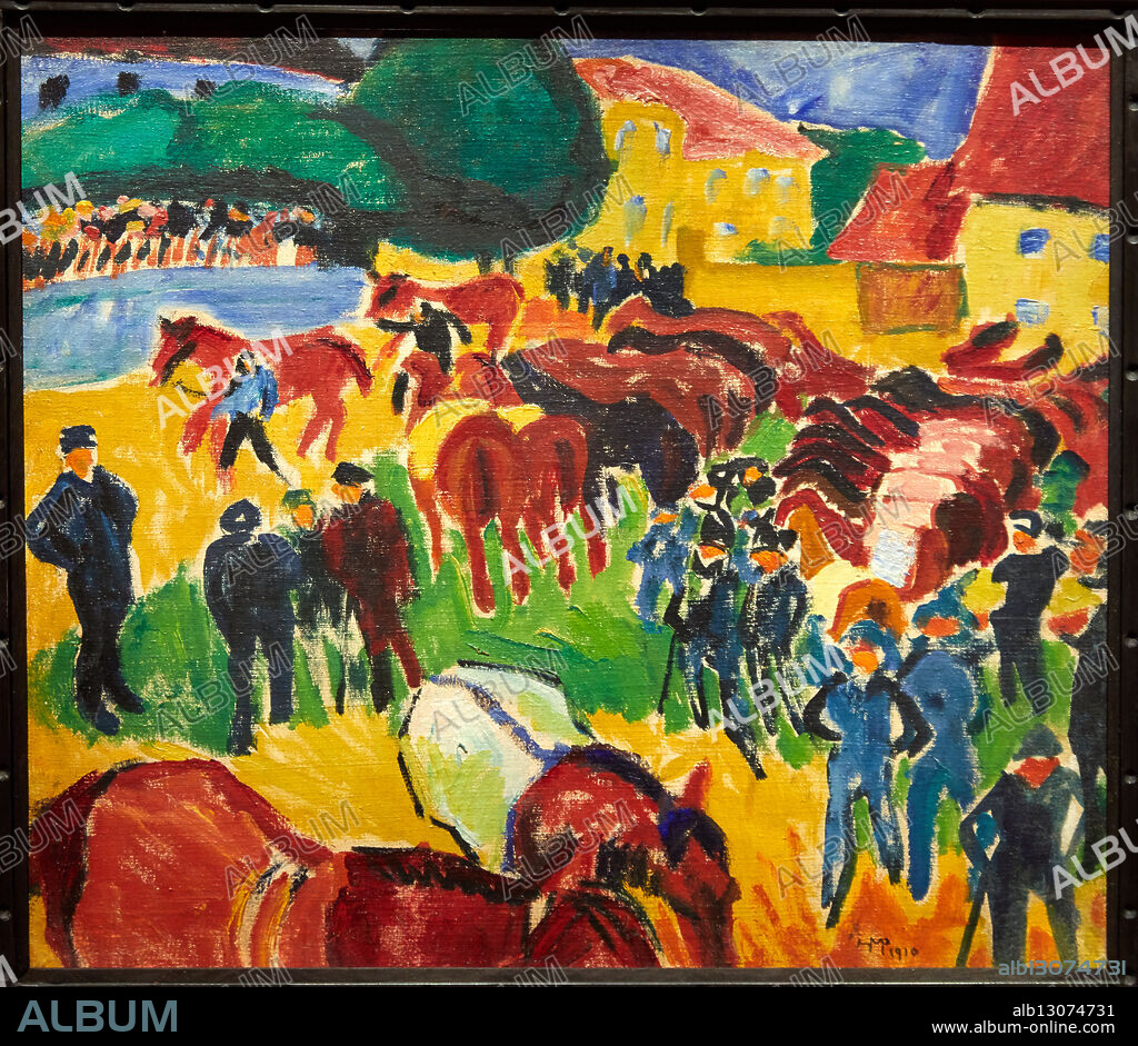 Horse fair, 1910, Max Pechstein (1881-1955), Thyssen Bornemisza Museum, Madrid, Spain, Europe.