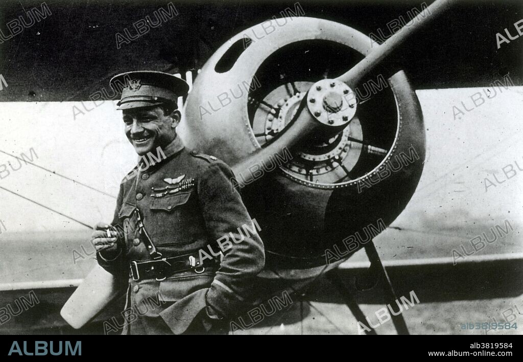 Gervais Raoul Lufbery (March 14, 1885 - May 19, 1918) was a French-American fighter pilot and flying ace in World War I. Because he served in both the French Air Force, and later the United States Army Air Service in World War I, he is sometimes listed alternately as a French ace or as an American ace. Officially, all but one of his 17 combat victories came while flying in French units. On May 19, 1918, Lufbery took off in his Nieuport 28 in an attempt to intercept a German Rumpler reconnaissance machine near to the 94th's home airfield. Closing in to attack, the German gunner's fire hit the Nieuport. What happened next has been a matter of debate. At an altitude variously estimated between 200 and 600 feet, Lufbery was said to have jumped out of the plane, either to avoid a fiery death or as an attempt to land in the nearby Moselle River, rather than being thrown from the cockpit after it flipped over above the village of Maron. His falling body struck a metal garden picket fence, causing his death.