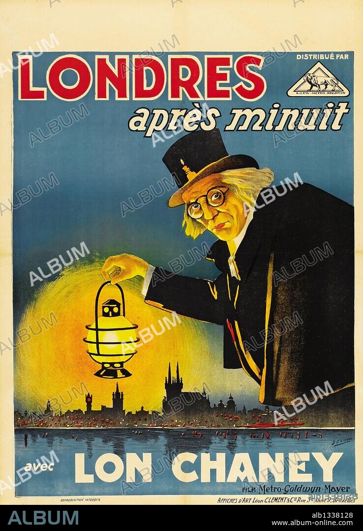 Poster of LONDON AFTER MIDNIGHT, 1927, directed by TOD BROWNING. Copyright M.G.M.