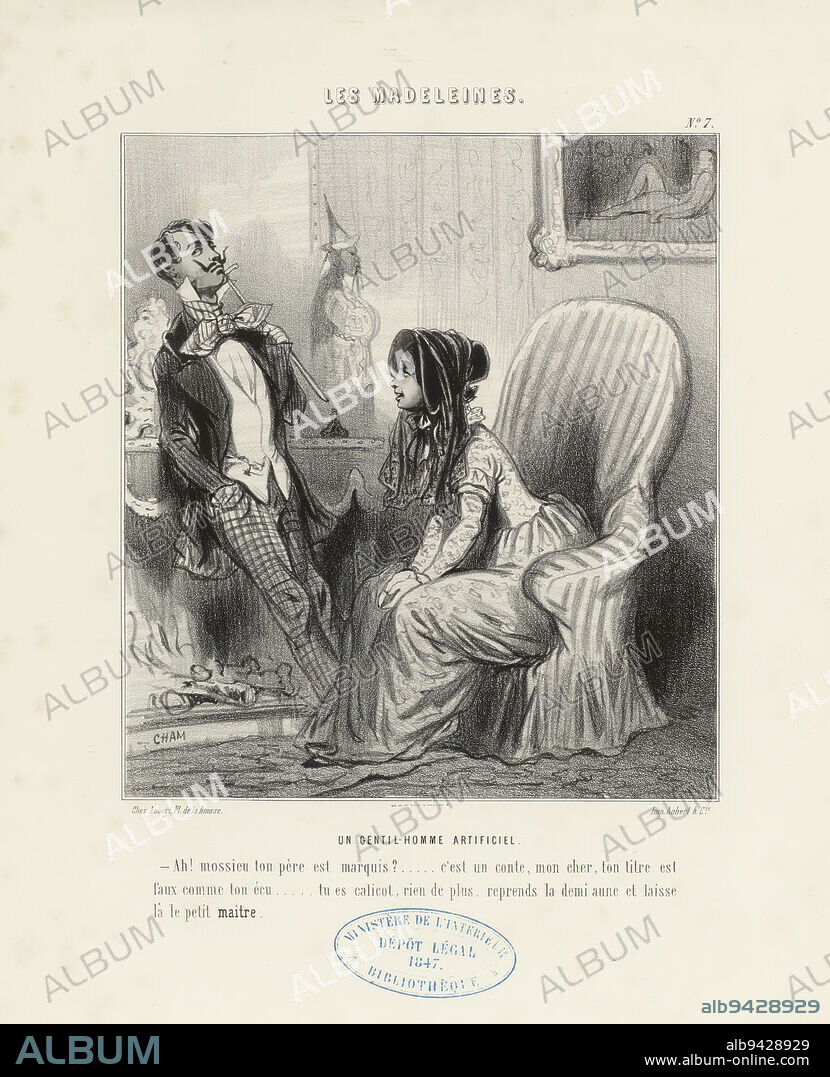 an artificial gentleman. [...] / N°7., Cham (Amédée Charles de Noé, known as), Draftsman-lithographer, Aubert, Printer-lithographer, Array, Print, Graphic arts, Print, Lithography, Dimensions - Work: Height: 36 cm, Width: 27.7 cm.