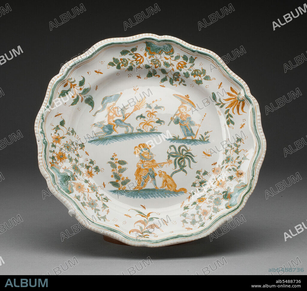 OLÉRYS AND LAUGIER MANUFACTORY. Plate, Moustiers-Sainte Marie, c. 1740/50.