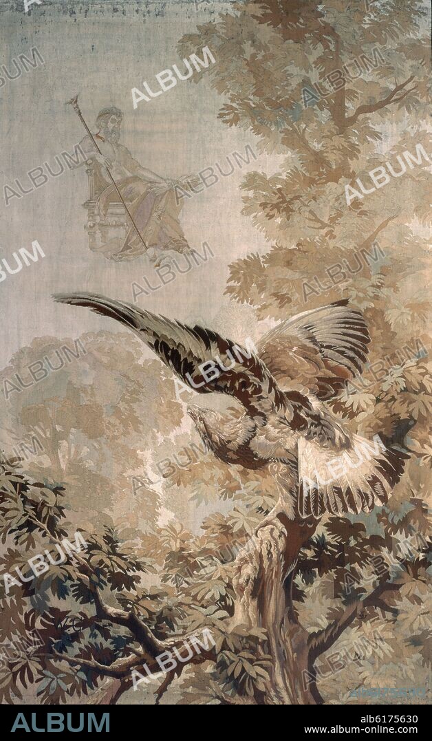 TAPIZ - ESCENA MITOLOGICA - ZEUS EL AGUILA Y EL ROBLE.