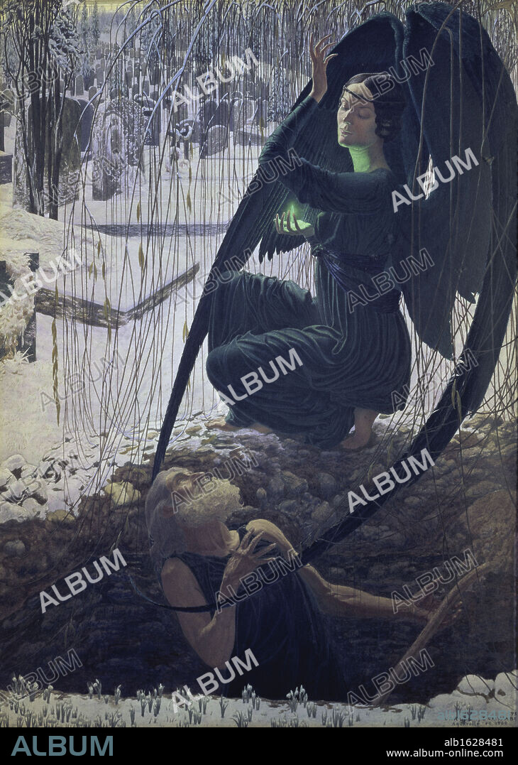The Death of a Grave-Digger or The Angel of Death (La Mort du Fossoyeur) Carlos Schwabe (1866-1926 French) Musee d'Orsay, Paris.