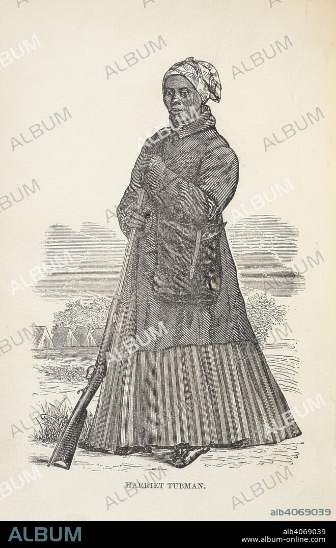 SARAH H BRADFORD. Harriet Tubman. Portrait.  African-American abolitionist and Union spy during the American Civil War. She also campaigned for women's suffrage. . Scenes in the Life of Harriet Tubman. W. J. Moses: Auburn, 1869. Source: 10882.aaa.11.