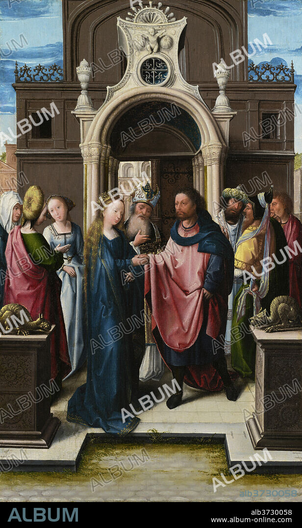 BERNARD VAN ORLEY. The Marriage of the Virgin. Dated: c. 1513. Dimensions: painted surface: 54.4 x 33 cm (21 7/16 x 13 in.)  overall (panel): 55.5 x 34 cm (21 7/8 x 13 3/8 in.)  framed: 63 x 41.8 x 5.7 cm (24 13/16 x 16 7/16 x 2 1/4 in.). Medium: oil on panel.
