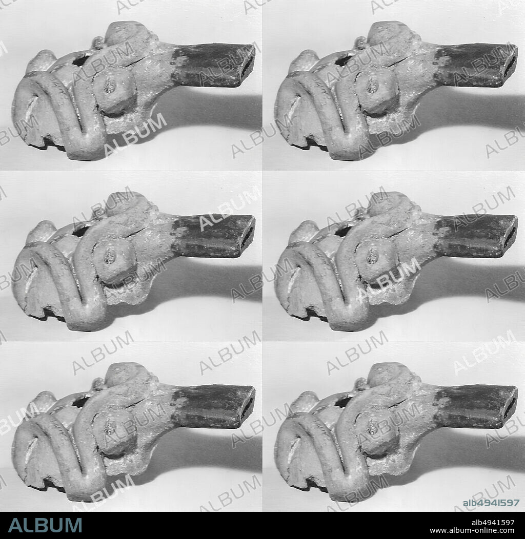 Pottery Whistle, Mexican, Pre-Columbian, Date ca. 12001521, Chalco, Mexico, Mexican, Pottery, L. 82 mm.; W. 55 mm.; D. 33 mm.; Wt. 38 gr., Aerophone-Whistle Flute-whistle.