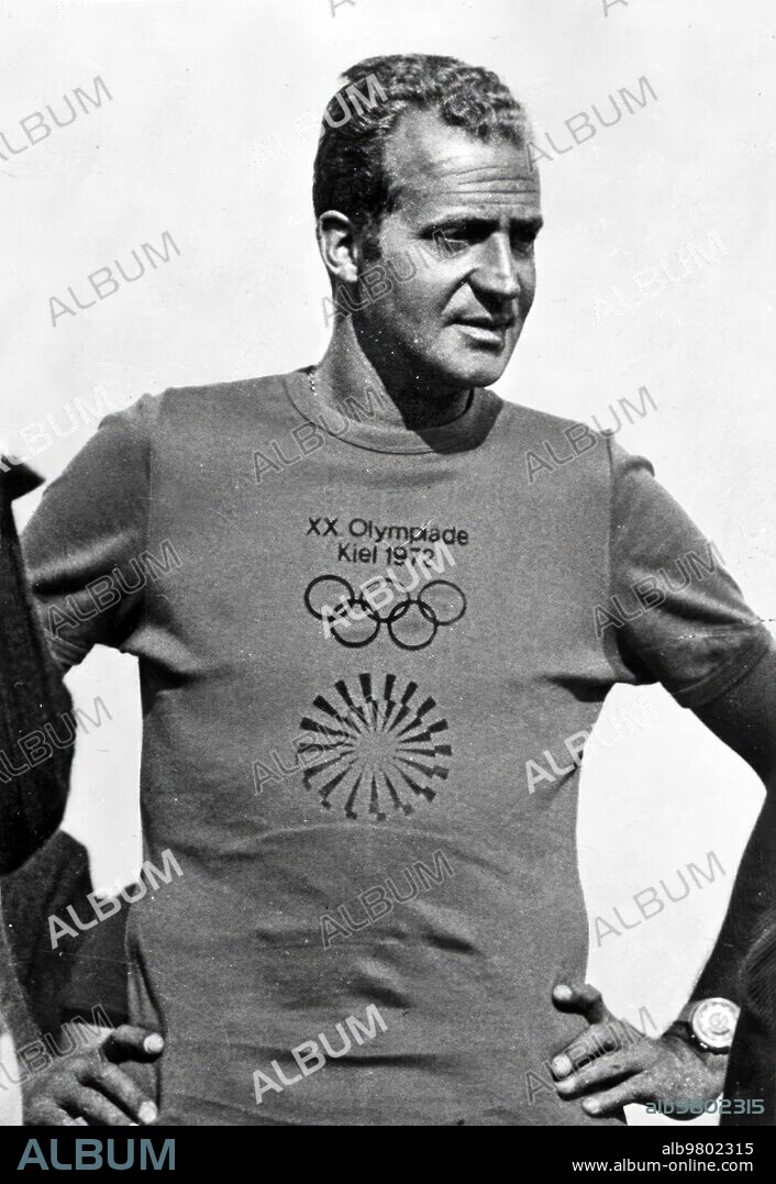 King Juan Carlos I participates in the 1972 Munich Olympics in the sailing competition held in Kiel. Approximate date.