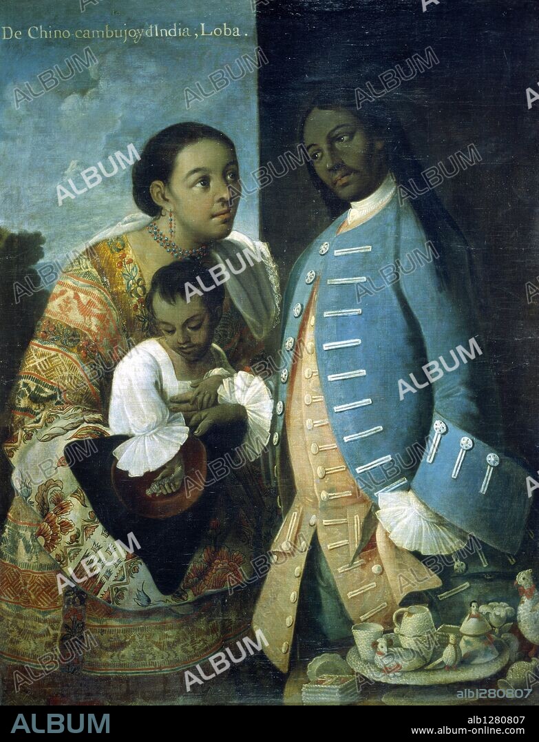 Miguel Cabrera / 'De Chino Cambujo y de India: Loba', 1763.