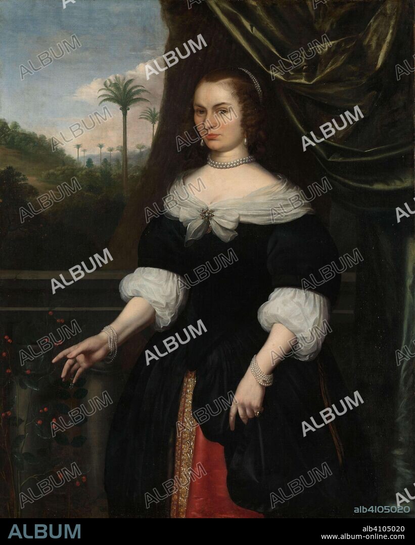 DANIEL VERTANGEN (SIGNED BY ARTIST). Portrait of Dina Lems, Wife of Jan Valckenburgh. Portret van Dina Lems, echtgenote van Jan Valckenburgh. Dating: c. 1660. Place: Amsterdam. Measurements: l 128.3 cm × w 102.0 cm.