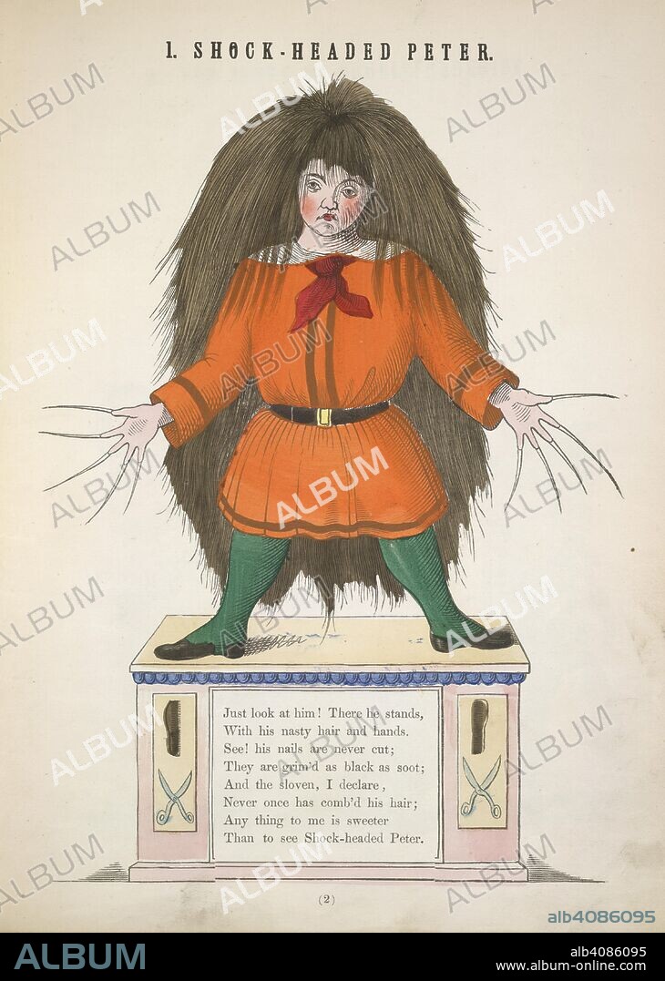 HEINRICH HOFFMANN. Shock-Headed Peter. The English Struwelpeter; or, Pretty stories and funny pictures for little children. After the twenty ninth edition of the celebrated German work of Dr. H. Hoffmann. Twelfth edition. Friedrich Volckmar: Leipzig, 1860?. Source: 11651.k.60, 2. Language: English.