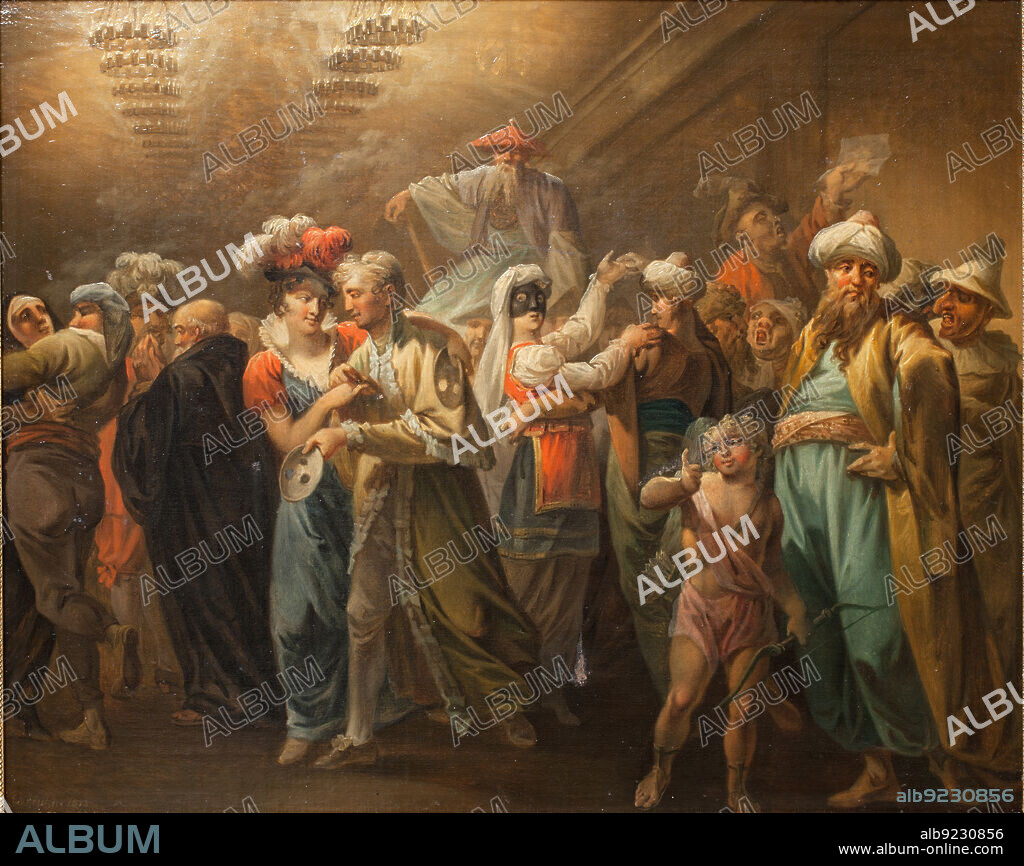 CHRISTIAN AUGUST LORENTZEN. Masquerade. Intermedium; Holberg Gallery. Scenes from Ludvig Holberg's comedies, 1813.