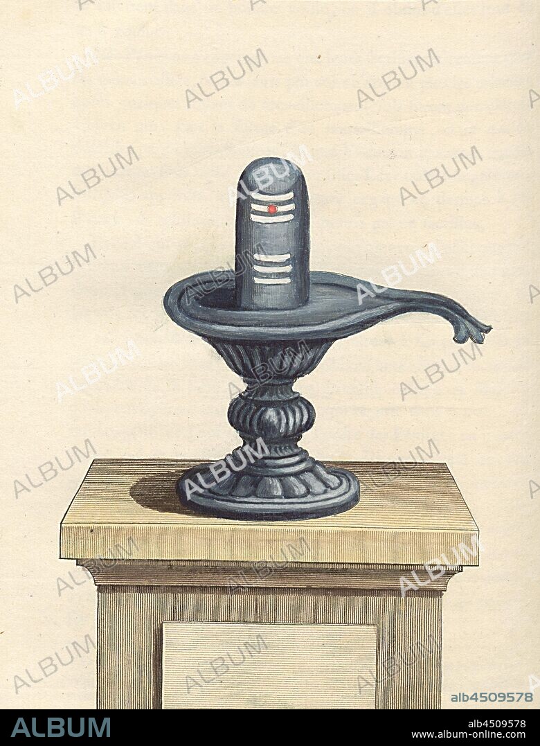 Lingam, The phallus-shaped Lingam (or Linga), the holiest form that symbolizes the creative power of Shiva, Signed: P. Sonnerat pinx, Poisson sc, pl. 54, before p. 179 (vol. 1), Sonnerat, Pierre M. (pinx.); Poisson, Jean-Baptiste Marie (sculp.), 1782, Sonnerat, Pierre: Voyages aux Indes orientales et a la Chine. fait par ordre du Roi depuis 1774 jusqu'en 1781: dans lequel on traite des moeurs, de la religion, des sciences & des arts des Indiens, des Chinois, des Pégouins & des Madégasses (...). Paris: chez l'auteur: chez Froulé: chez Nyon ..., 1782.