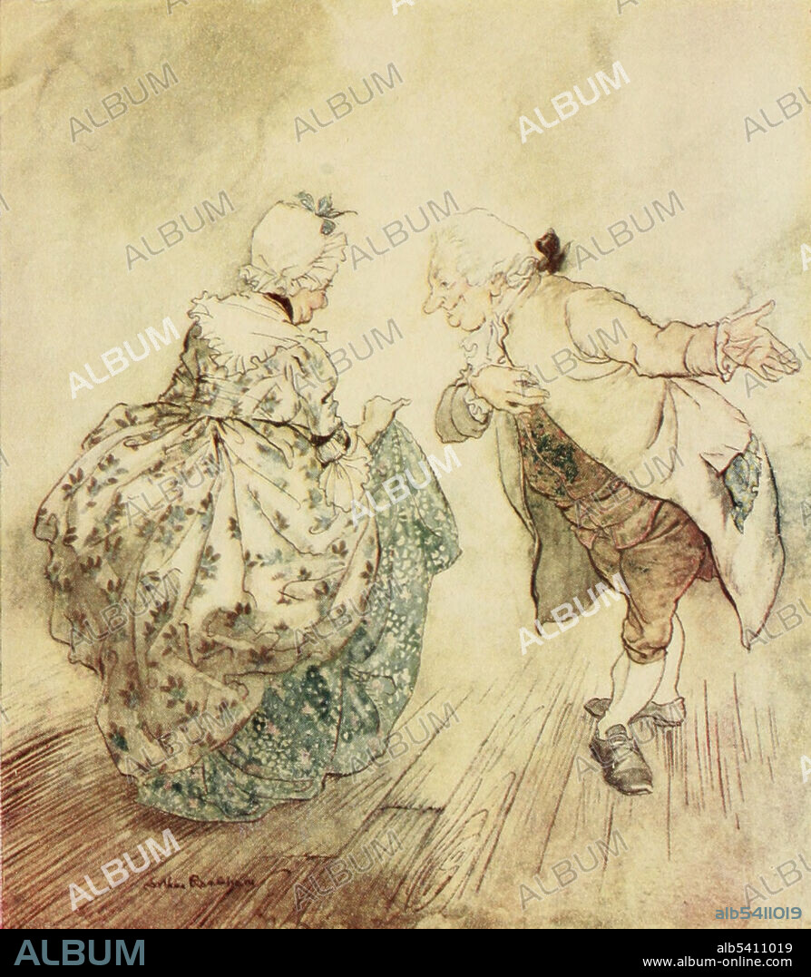 Then old Fezziwig stood out to dance with Mrs. Fezziwig.  A Christmas Carol by Charles Dickens was first published on December 19, 1843 and met with instant success and critical acclaim. A Christmas Carol tells the story of a bitter old miser named Ebenezer Scrooge and his transformation into a gentler, kindlier man after visitations by the ghost of his former business partner Jacob Marley and the Ghosts of Christmas Past, Present and Yet to Come. A Christmas Carol has never been out of print. Illustrated by Arthur Rackham, 1915.