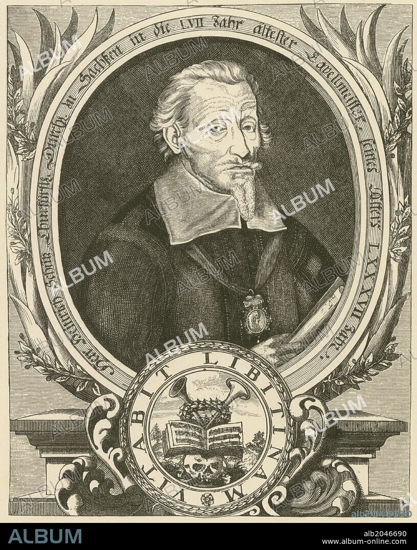 Heinrich Schutz (October 8 (J C), 1585 - 6 November 1672) was a German composer and organist, generally regarded as the most important German composer before Johann Sebastian Bach and often considered to be one of the most important composers of the 17th century along with Claudio Monteverdi, He wrote what is traditionally considered to be the first German opera, Dafne (Opitz-Schutz), performed at Torgau in 1627.
