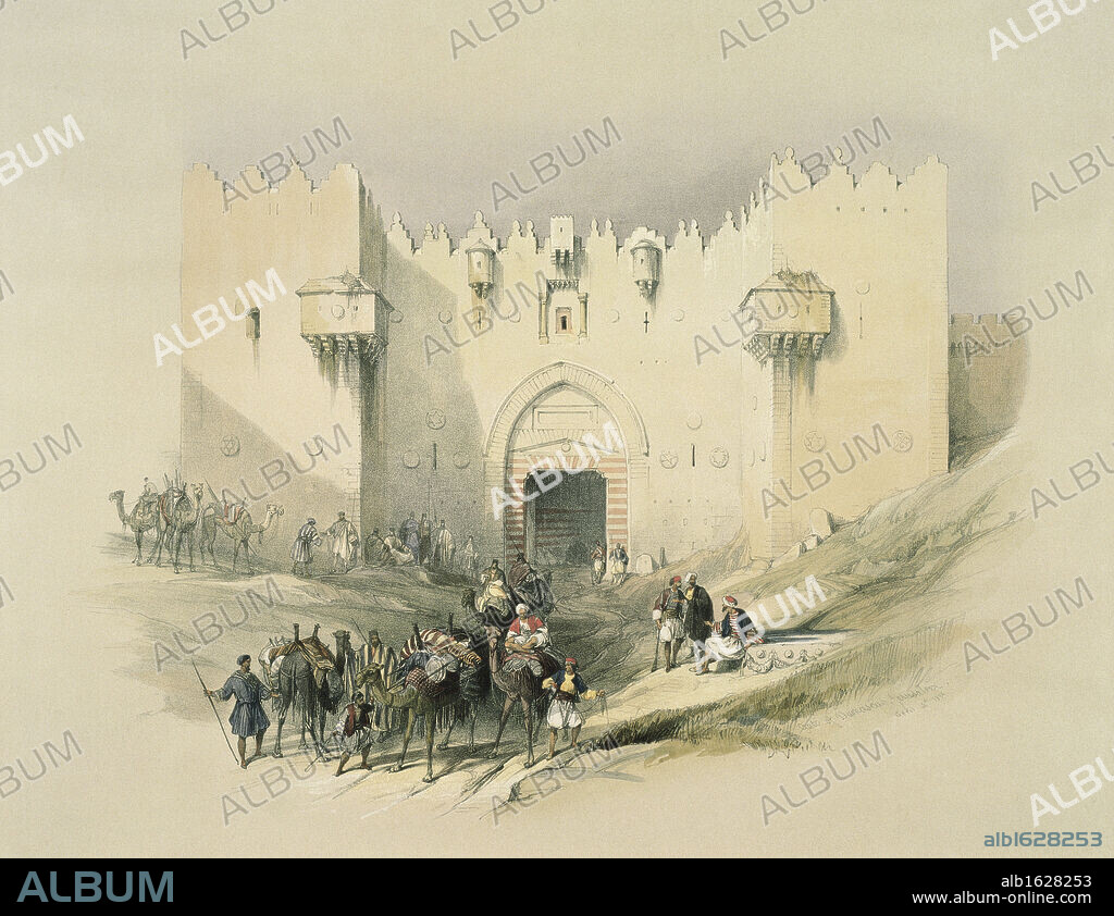 The Damascus Gate  Jerusalem 1842-1849 David Roberts (1796-1864 Scottish) Newberry Library, Chicago, Illinois, USA.