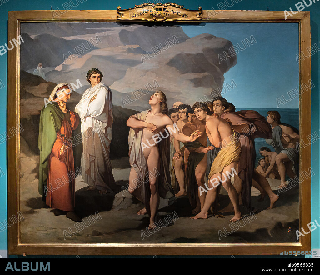 Dante and Casella, by Amos Cassioli, 1858-62, oil painting on canvas.
