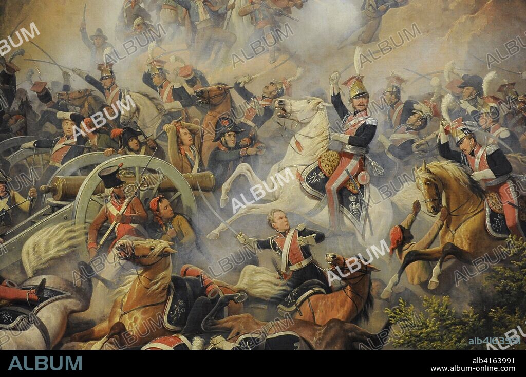 Guerra de Independencia Española. Batalla de Somosierra (30 de noviembre de 1808). Enfrentamiento entre el ejército español y las tropas de la Grande Armée de Napoleón. Pintura de January Suchodolski (1797-1875), 1860. Detalle. Museo Nacional de Varsovia. Polonia.