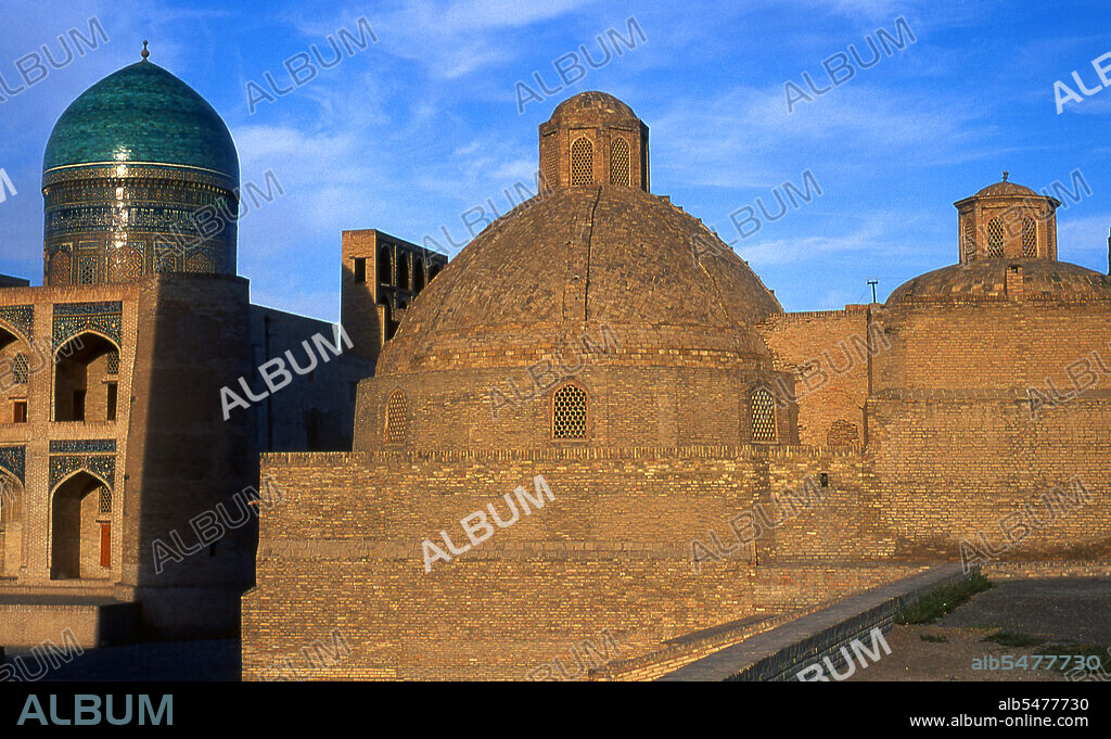 Emir Said Mir Mohammed Alim Khan (January 3, 1880-April 28, 1944) was the last emir of the Manghit dynasty, the last ruling dynasty of the Emirate of Bukhara in Central Asia. Although Bukhara was a protectorate of the Russian Empire from 1873, the Emir presided over the internal affairs of his emirate as absolute monarch and reigned from January 3, 1911 to August 30, 1920. Bukhara was founded in 500 BCE in the area now called the Ark. However, the Bukhara oasis had been inhabitated long before. The city has been one of the main centres of Persian civilization from its early days in 6th century BCE. From the 6th century CE, Turkic speakers gradually moved in. Bukhara's architecture and archaeological sites form one of the pillars of Central Asian history and art. The region of Bukhara was for a long period a part of the Persian Empire. The origin of its inhabitants goes back to the period of Aryan immigration into the region.