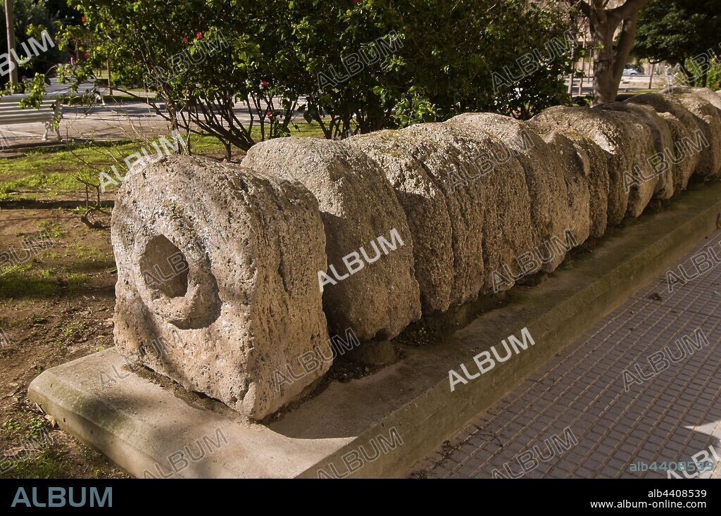 Roman aqueduct in the Plaza Asdrubal, Cadiz, Region of Andalusia, Spain, Europe.