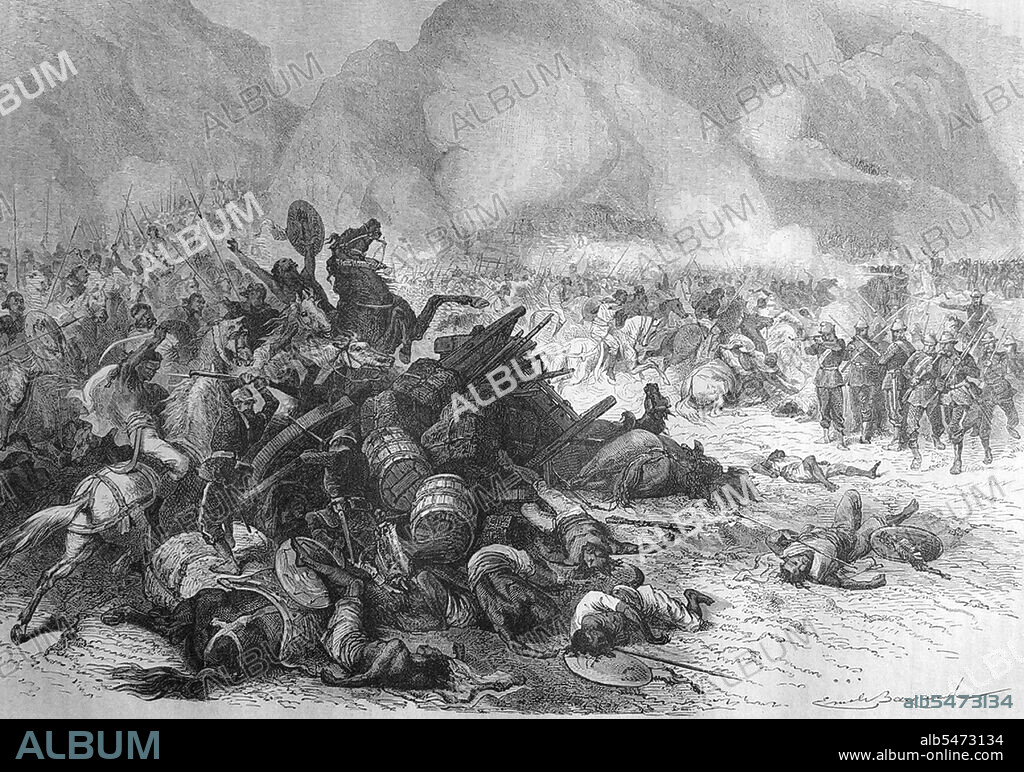 The British 1868 Expedition to Abyssinia was a punitive expedition carried out by armed forces of the British Empire against the Ethiopian Empire. Emperor Tewodros II of Ethiopia, also known as 'Theodore', imprisoned several missionaries and two representatives of the British government. The punitive expedition launched by the British in response required the transportation of a sizable military force hundreds of miles across mountainous terrain lacking any road system. The force consisted of 13,000 British and Indian soldiers, 26,000 camp followers and over 40,000 animals, including elephants. It set sail from Bombay in upwards of 280 steam and sailing ships. The advance guard of engineers landed at Zula on the Red Sea, about 30 miles (48 km) south of Massawa. The decisive battle took place at the mountain fortress of Magdala on April 10-11, 1868. British casualties were 2 killed and 18 wounded, while the Ethiopians lost 700 killed and 1,400 wounded. The defeated emperor Tewodoros committed suicide rather than be captured.