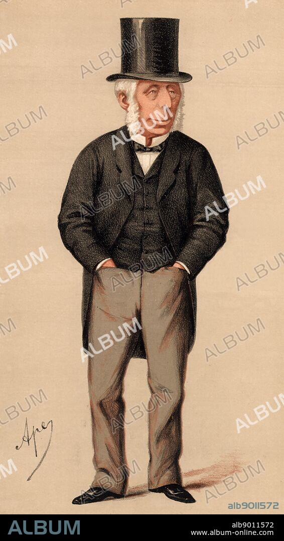 Beer'. Michael Thomas Bass (1799-1884), English brewer and politician, grandson of the founder of Bass' brewery at Burton-on-Trent, Staffordshire. Liberal Member of Parliament for Derby (1843-1883). Did much to bring about improvement of working and living conditions for workers. Cartoon by 'Ape' (Carlo Pellegrini - 1838-1889) from 'Vanity Fair' (London, 20 May 1871). Chromolithograph.