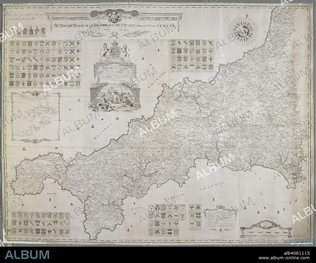 A map of Cornwall, including an inset of the Scilly Isles. A New and Accurate MAP of the County of CORNWALL from an actual SURVEY. London : Printed for & Sold by Robt. Sayer Map & Printseller opposite Fetter Lane Fleet Street. Publish'd according to Act of Parliament Novembre 26th. 1748., [1748.]. Source: Maps K.Top.9.27.2 TAB.END. Language: English.