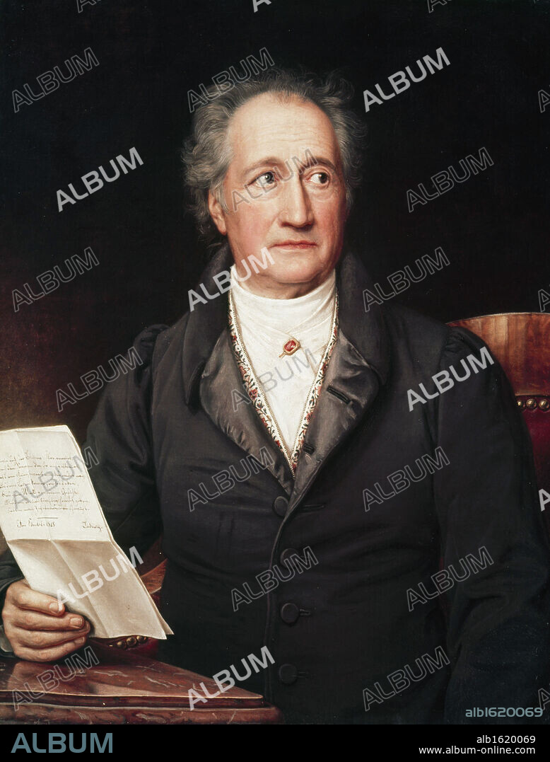 JOSEPH KARL STIELER. Portrait of Goethe  Josef Karl Stieler (1781-1853 German).