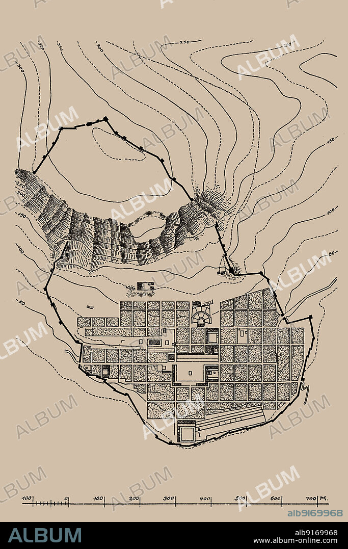 ANONYMOUS MASTER. Plan of Priene. From: "Griechische Städteanlagen" by Armin von Gerkan.