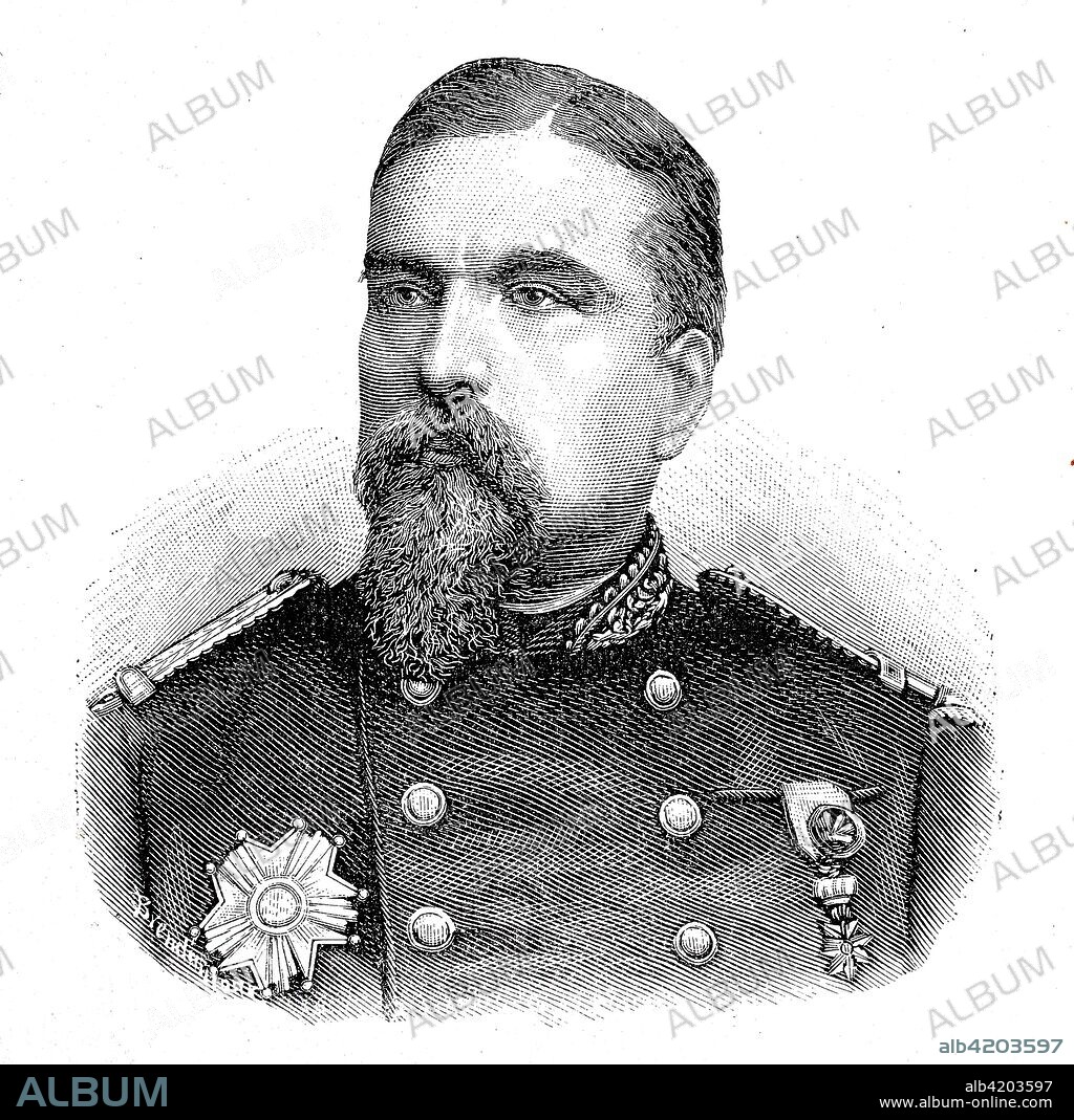Auguste-Alexandre Ducrot, 1817 - 1882, was a French general. Ducrot served in Algeria, in the Italian campaign of 1859, and as a division commander in the Franco-Prussian War, Situation from the time of The Franco-Prussian War or Franco-German War,  Deutsch-Franzoesischer Krieg, 1870-1871, Reproduction of an original woodcut from the year 1885, digital improved.