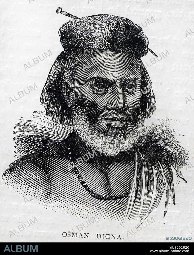 Osman Digna (c.1840 - 1926) was a follower of Muhammad Ahmad, the self-proclaimed Mahdi, in Sudan, who became his best known military commander during the Mahdist War. He was claimed to be a descendant from the Abbasid family. As the Mahdi's ablest general, he played an important role in the fate of General Charles George Gordon and the loss of the Sudan to Turkish-Egyptian rule.