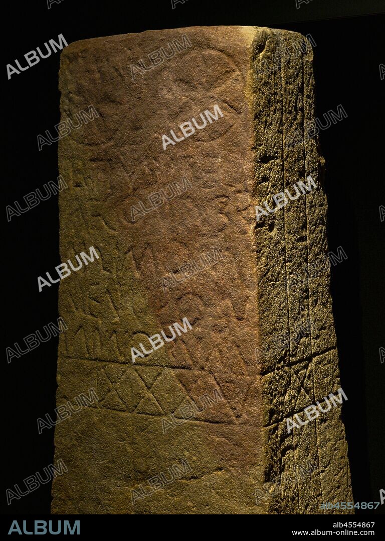 estela funeraria, siglos III-IV d.C, Elorriaga, Lemoa, Arkeologi Museoa, museo aqueologico, Bilbao, Bizkaia, Pais Vasco, Spain.