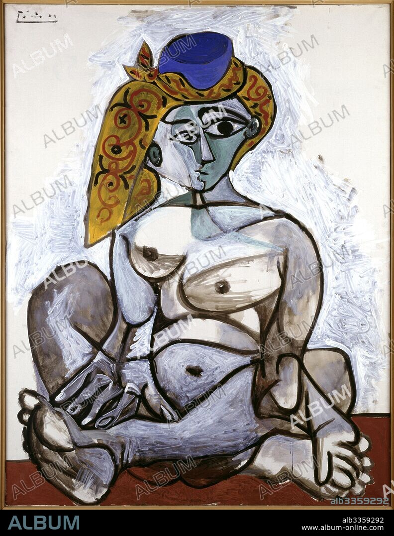 PABLO PICASSO. Jacqueline nue au bonnet turc.