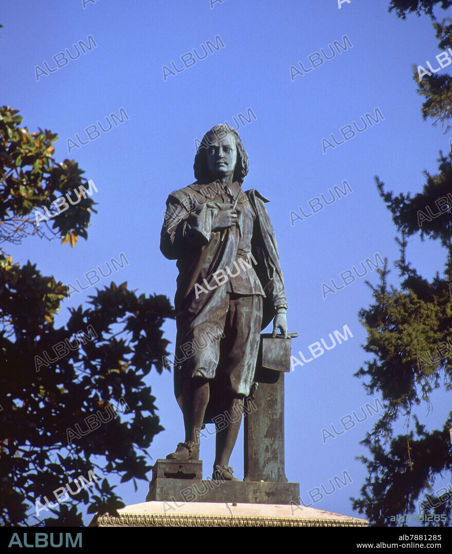 SABINO MEDINA (1814-1879). ESCULTURA DE MURILLO FRENTE AL MUSEO DEL PRADO - 1871.