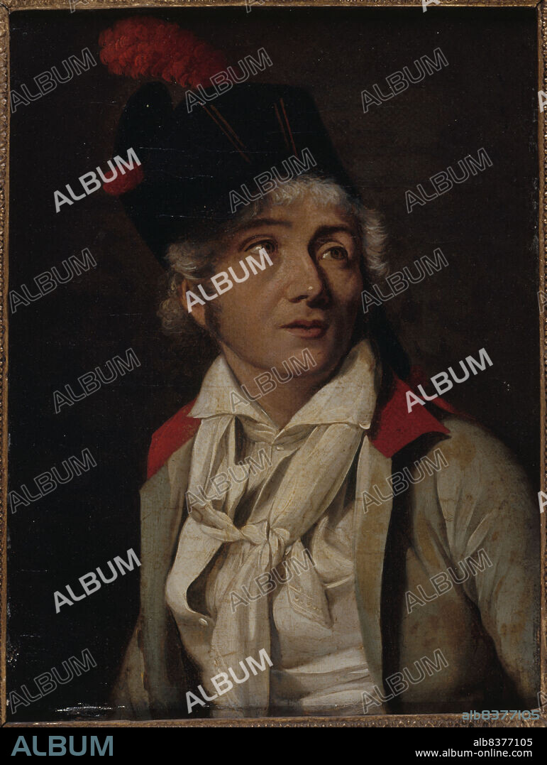 LOUIS LEOPOLD BOILLY. Portrait d'un acteur, en veste blanche à collet rouge, c1800.