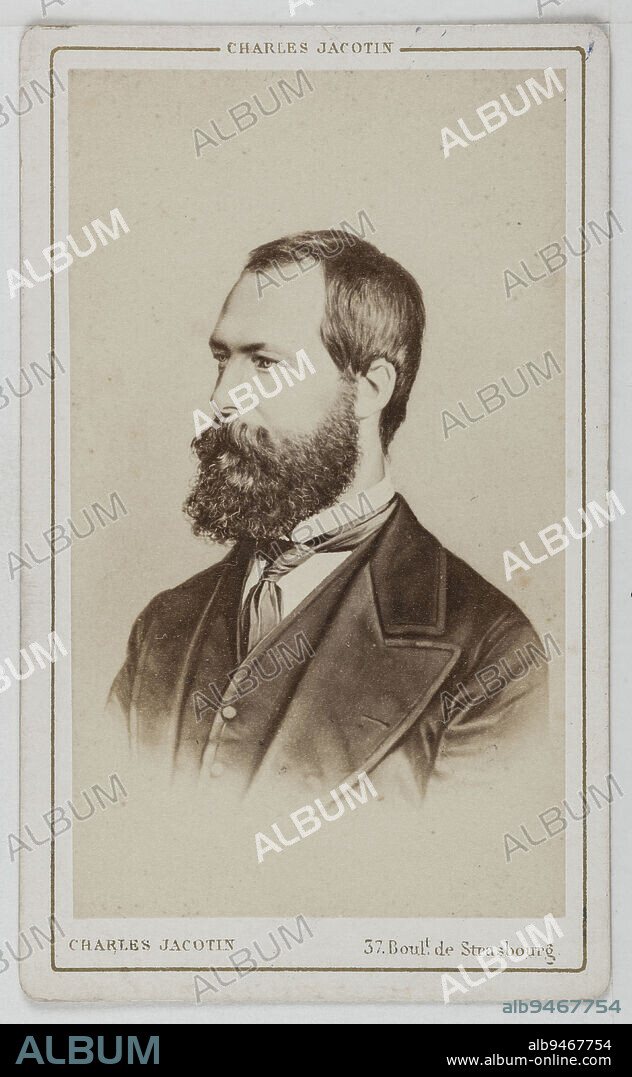 Portrait of Louis-Philippe d'Orléans (1838-1894), Count of Paris, eldest son of the Duke of Orléans and pretender to the throne of France in 1883, Jacotin, Charles, Photographer, Between 1860 and 1890, 2nd half of the 19th century, Graphic Arts, Photography, Albumen print, Height: 9.2 cm, Width: 5.4 cm.
