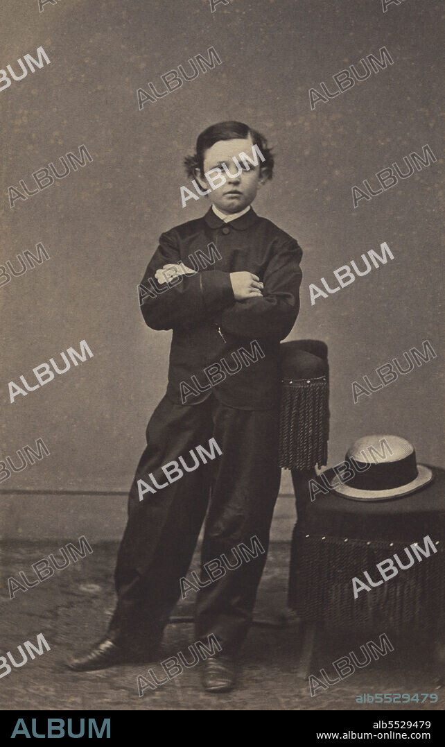 Thomas "Tad" Lincoln (1853-1871), son of U.S. President Abraham Lincoln and Mary Todd Lincoln, full-length Portrait, 1865.